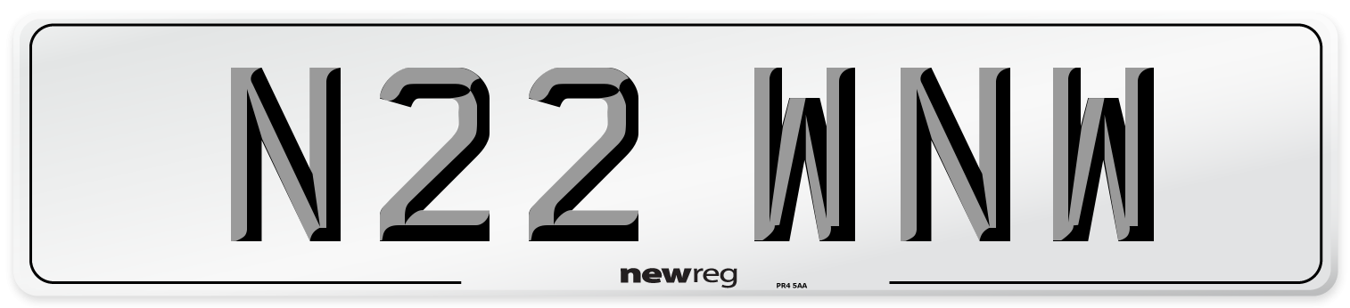 N22 WNW Number Plate from New Reg
